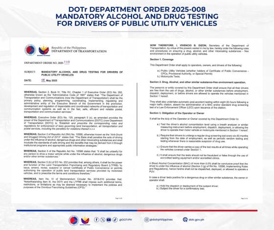 DOTr mandates drug, DUI tests for PUV drivers, but will it be effective? DOTr mandates drug, DUI tests for PUV drivers, but will it be effective? image