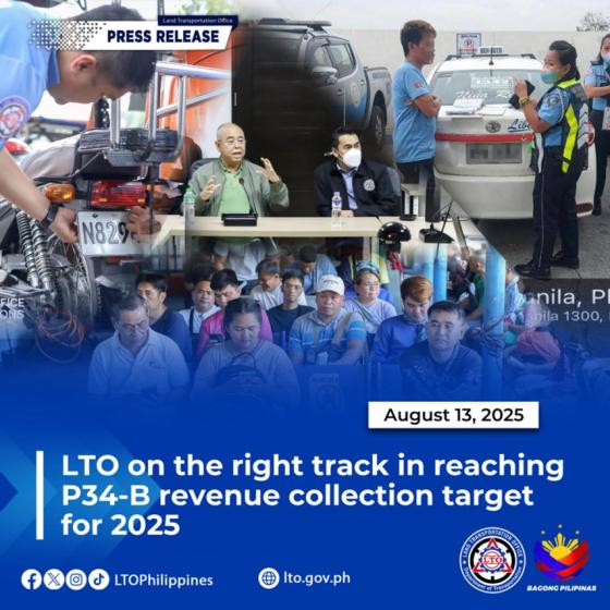 LTO about 68% in its PHP 34 billion collection target for 2025 LTO about 68% in its PHP 34 billion collection target for 2025 image
